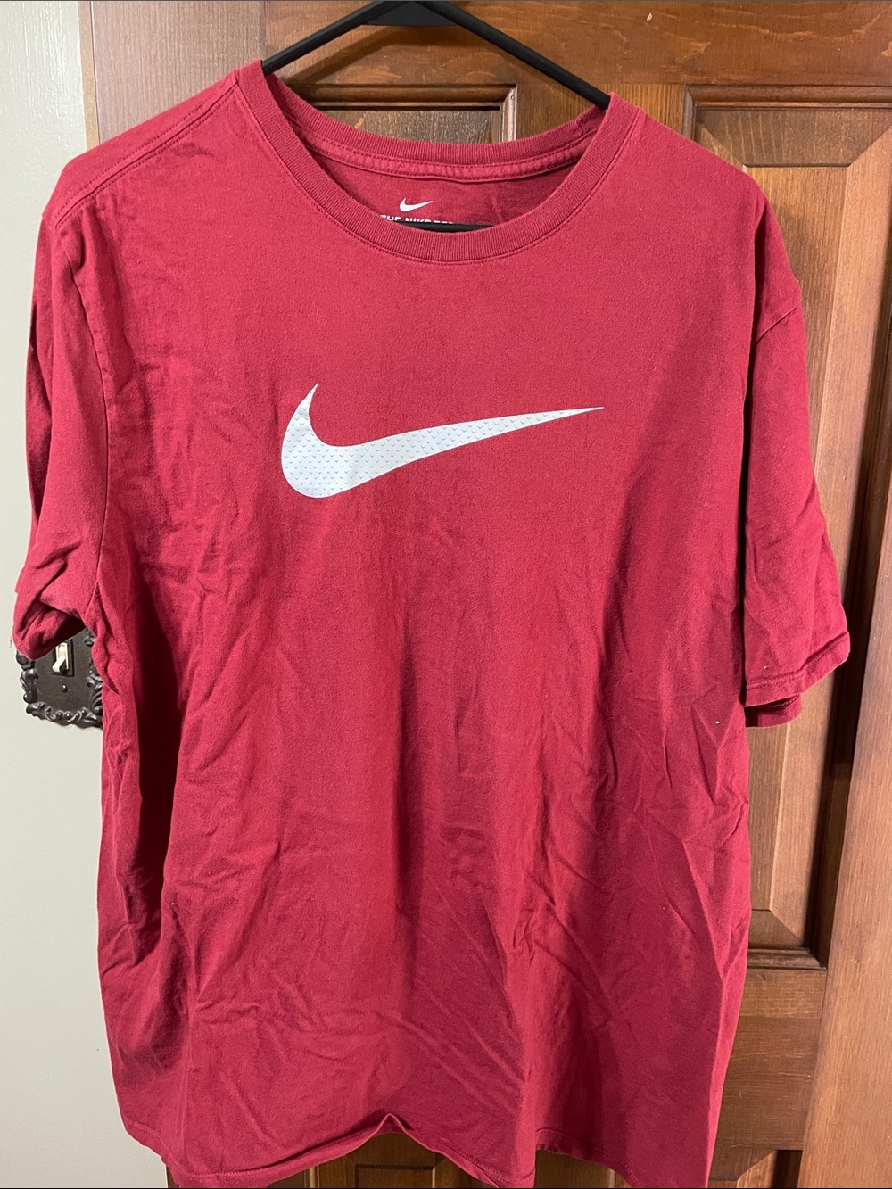 Nike Men’s Red T-Shirt with White Swoosh
